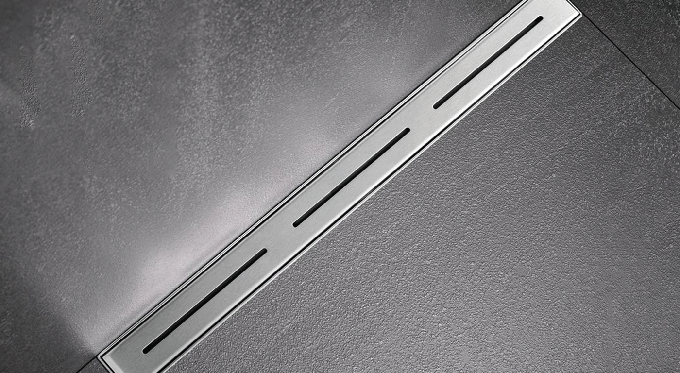 Auga - Ultra Think Shower Channel: Grande 24/36. Stainless Steel Finish