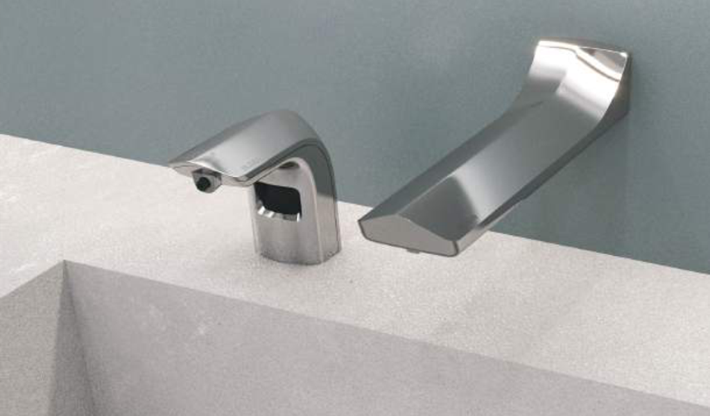 Sloan: Optima EBF 415 Sensor Faucet with ESD 410 Soap Dispenser in Polished Chrome